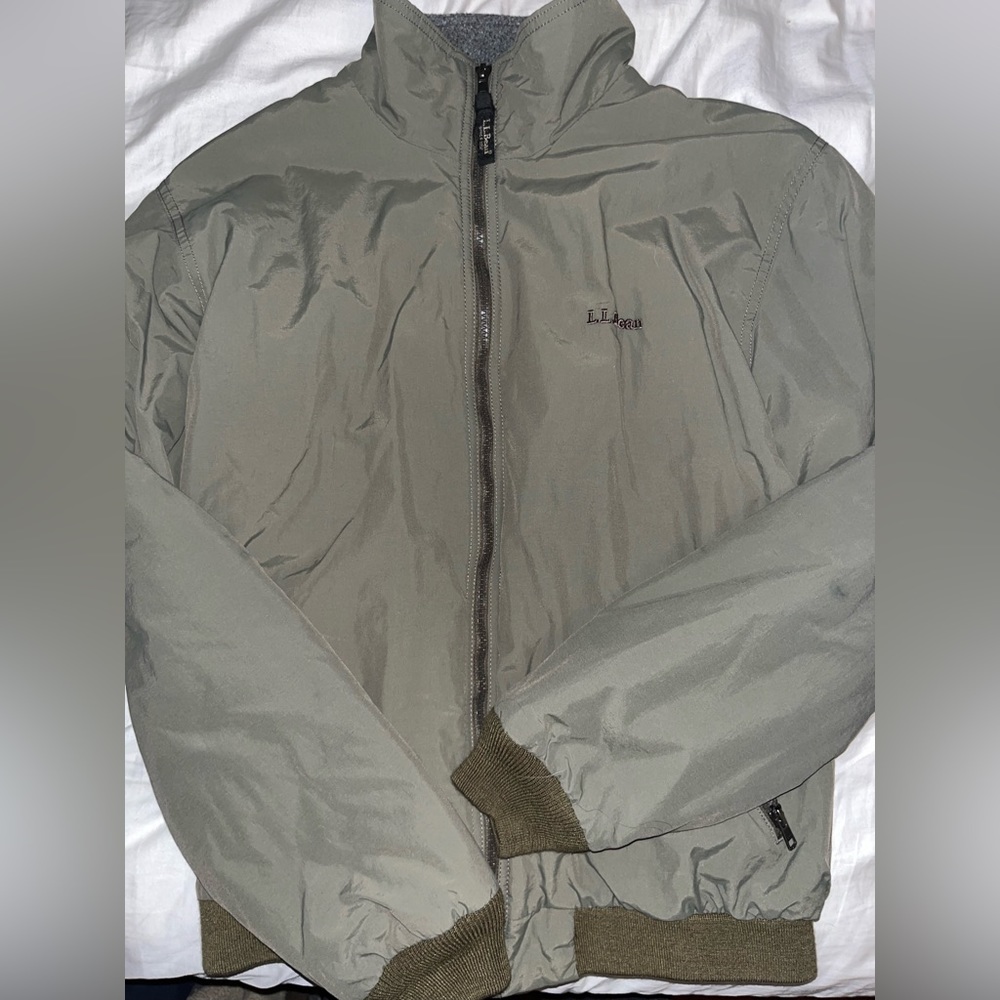 green LL Bean jacket